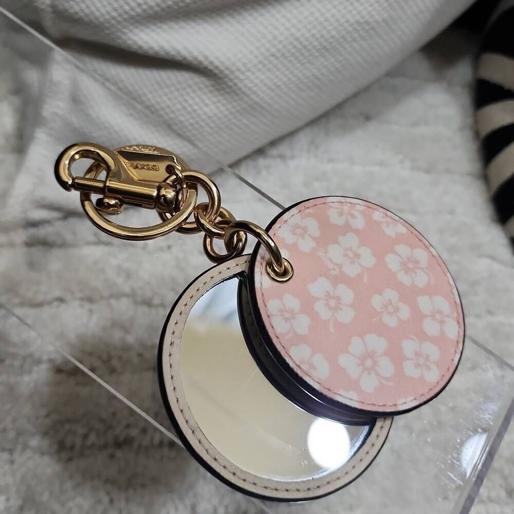 Coach Mirror Bag Charm With Graphic Ditsy Print - Picture 7 of 8